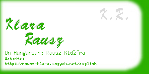 klara rausz business card